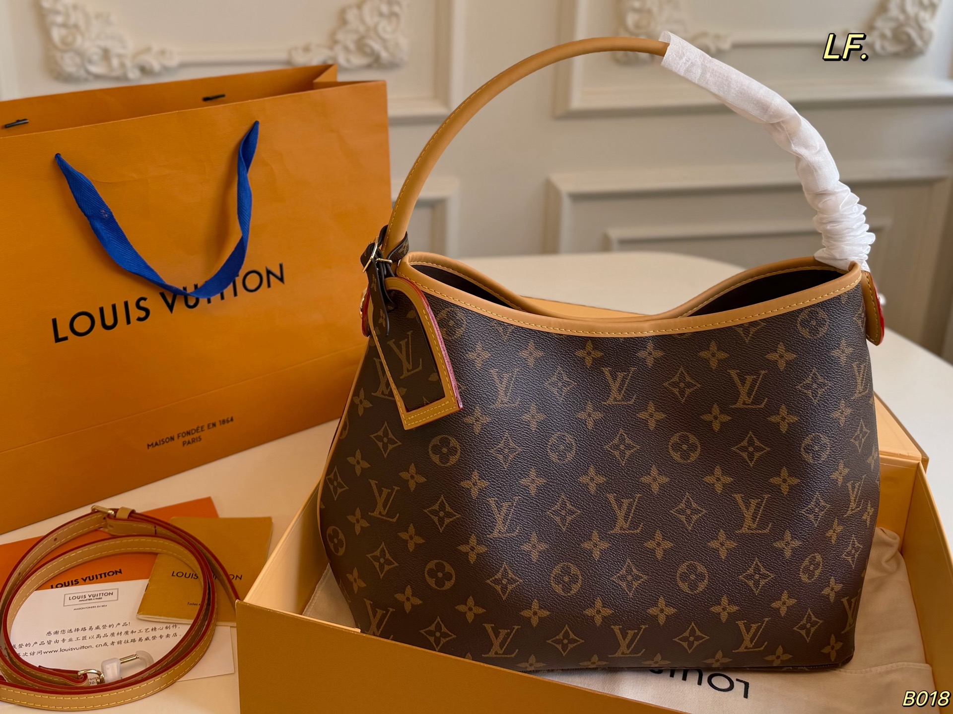 LV Denim Monogram Tote Bag Monogram Canvas Adjustable